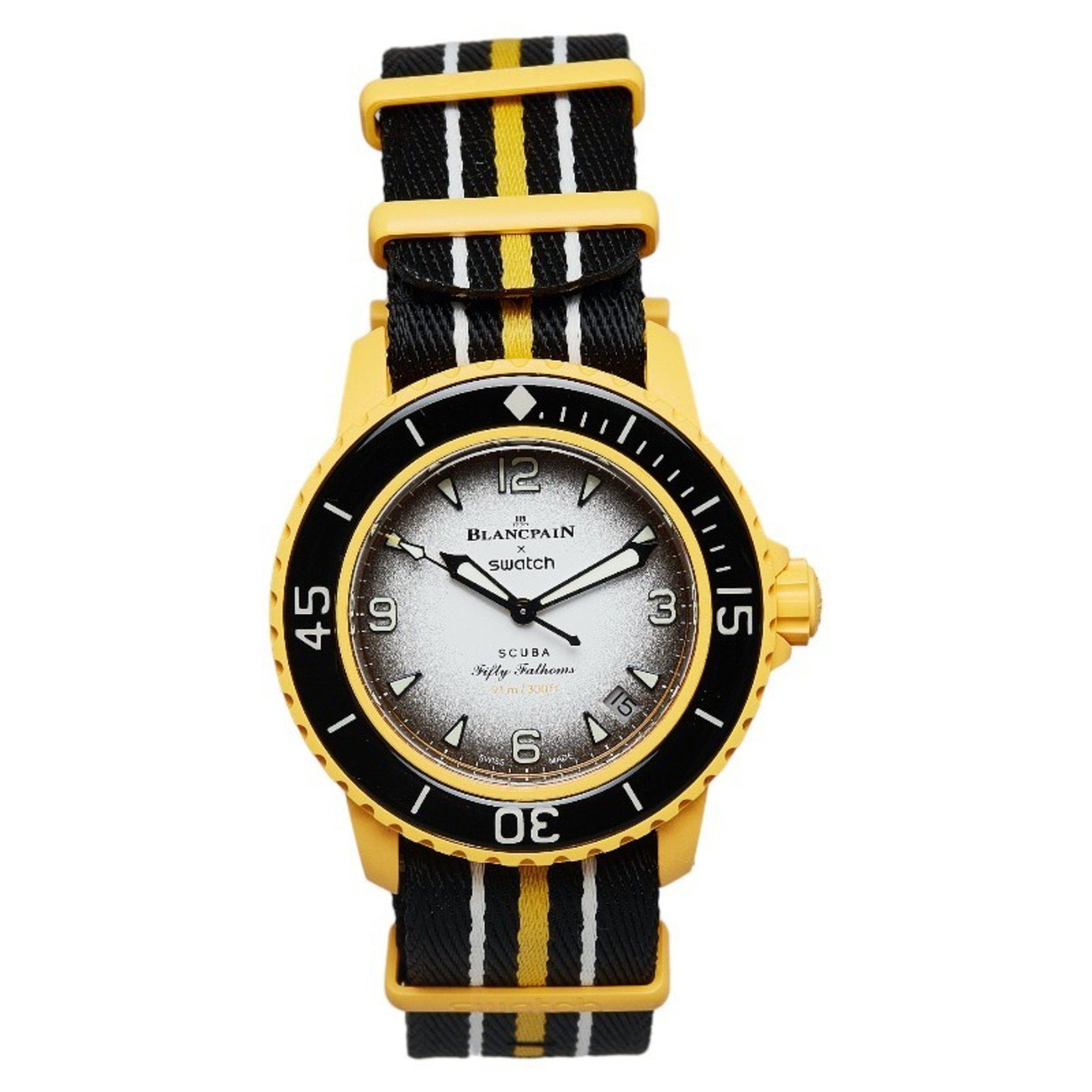 Swatch Swatch x Blancpain PACIFIC OCEAN Watch SO35P100 Automatic White Black Dial Plastic Nylon Men's Size ONE SIZE - 2 Thumbnail