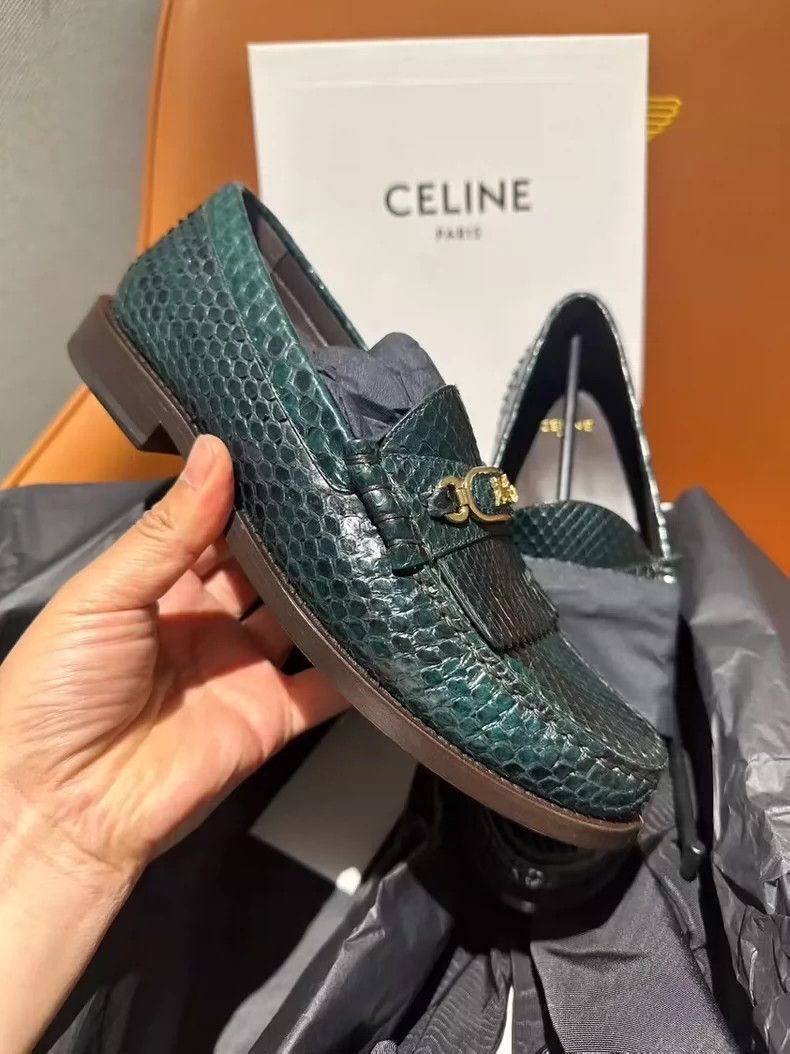 Celine CELINE snakeskin loafers-zp Size US 7 / EU 40 - 2 Thumbnail