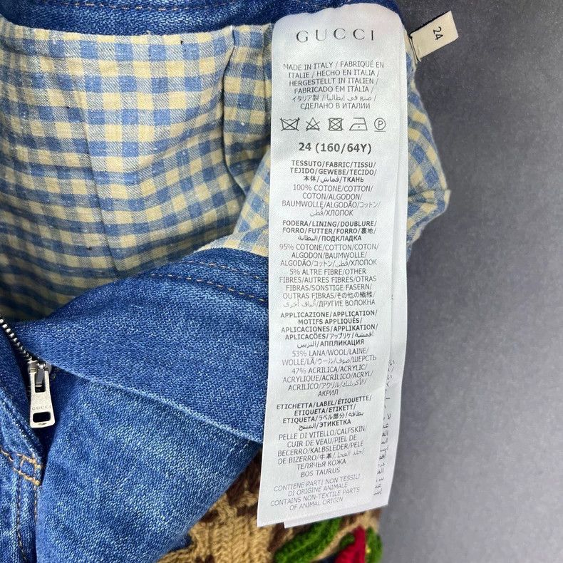 Gucci Gucci Tiger Embroidered Denim Shorts Sale Size US 26 / EU 42 - 4 Thumbnail