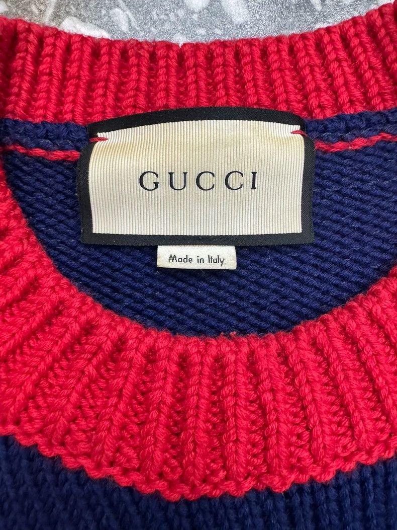 Gucci Gucci Blue and Red Knitted Sweater M Size Size US M / EU 48-50 / 2 - 2 Thumbnail