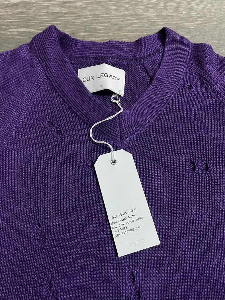 Our Legacy Our Legacy Purple Distressed Sweater Size US M / EU 48-50 / 2 - 3 Thumbnail