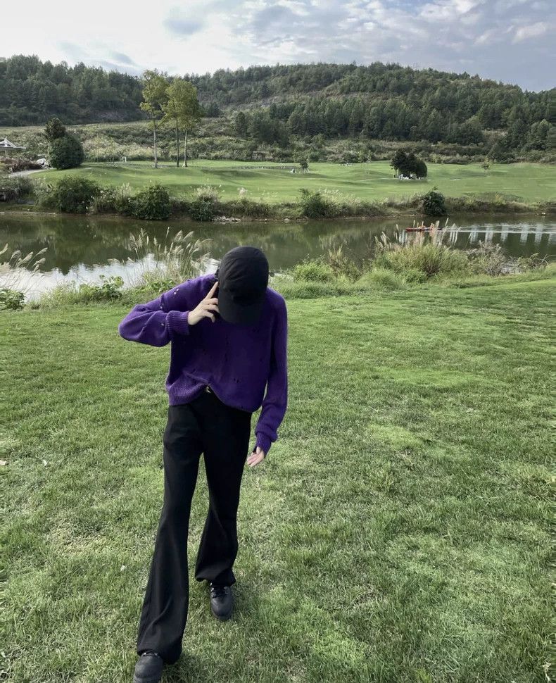 Our Legacy Our Legacy Purple Distressed Sweater Size US M / EU 48-50 / 2 - 6 Thumbnail