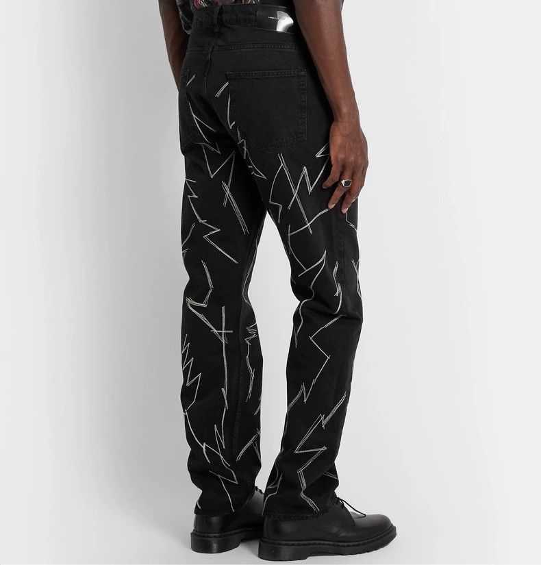 Our Legacy Rare Lightning Embroidered Denim Pants Size US 33 - 2 Thumbnail