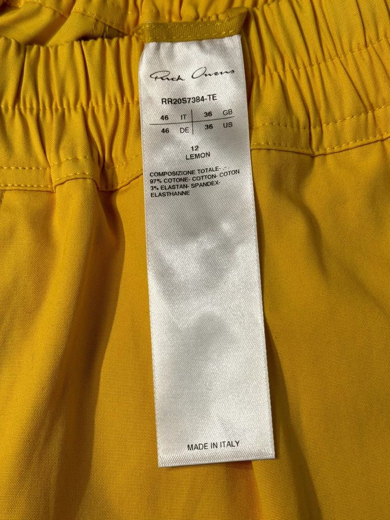 Rick Owens Yellow Shorts Size 46