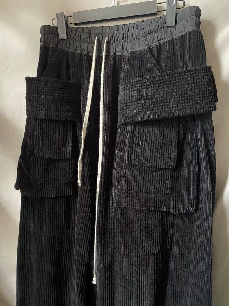 Rick Owens Black Wide-Leg Corduroy Pants Size US 26 / EU 42 - 2 Thumbnail