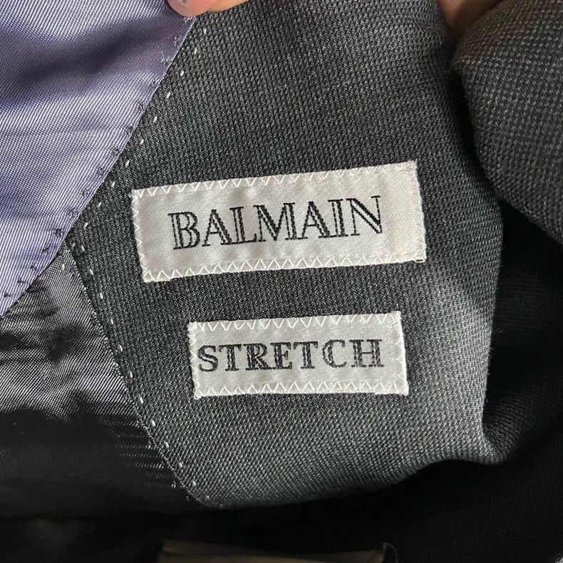 Balmain Grey Tailored Single-Breasted Blazer