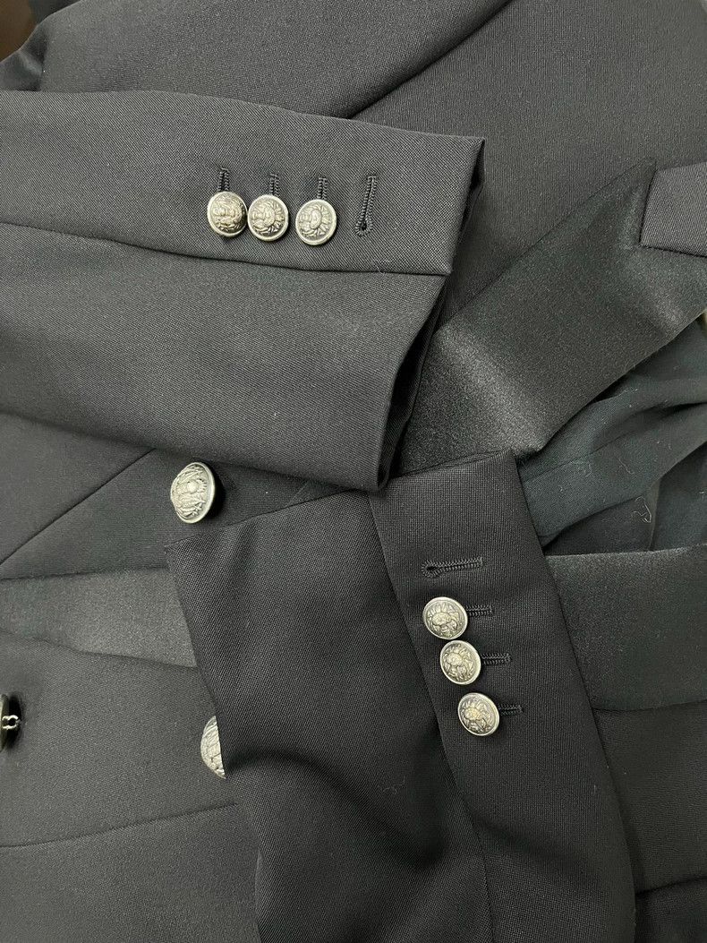 Balmain Balmain Double Breasted Suit Jacket Black Size US XL / EU 56 / 4 - 3 Thumbnail