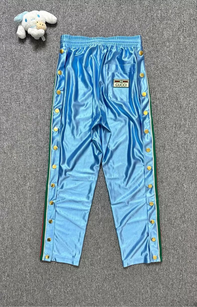 Gucci Gucci Silk Drawstring Sports Pants in Blue Size US 26 / EU 42 - 4 Thumbnail