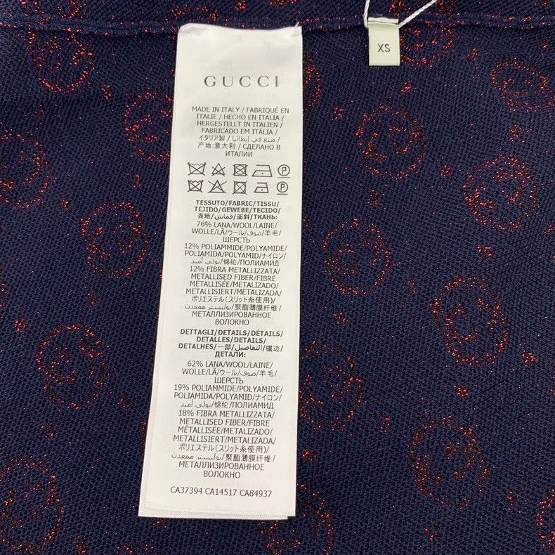 Gucci Deep Blue Logo Print Wool Skirt Size 24" / US 00 / IT 34 - 6 Thumbnail