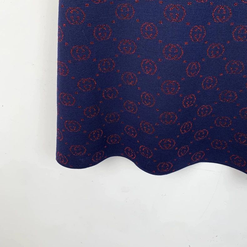 Gucci Deep Blue Logo Print Wool Skirt Size 24" / US 00 / IT 34 - 4 Thumbnail