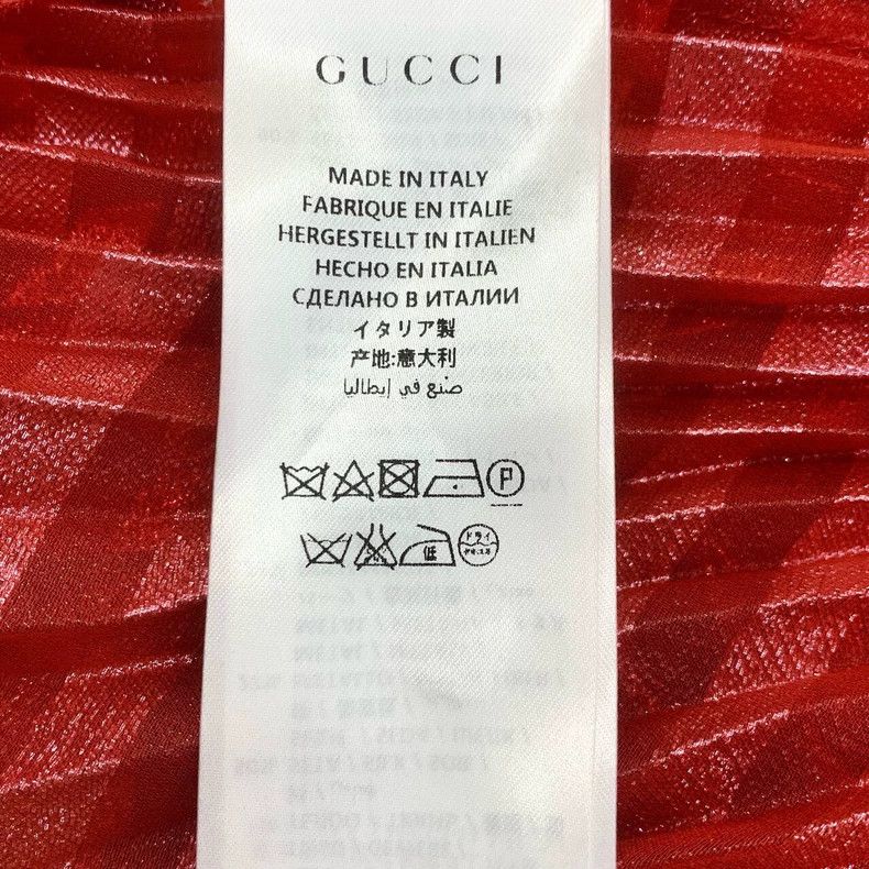 Gucci Red Pleated Skirt with Silver Stripes Size 28" / US 6 / IT 42 - 6 Thumbnail