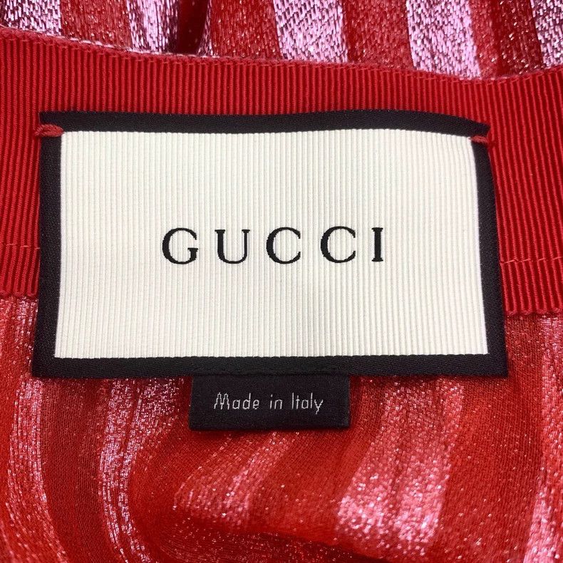 Gucci Red Pleated Skirt with Silver Stripes Size 28" / US 6 / IT 42 - 5 Thumbnail