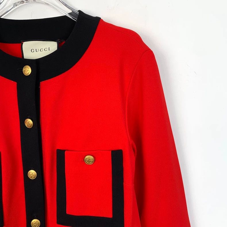 Gucci Red Long Sleeve Dress with Pockets Size S / US 4 / IT 40 - 3 Thumbnail