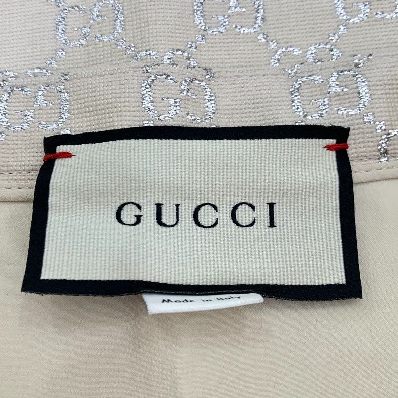 Gucci Beige Silk GG Printed Skirt