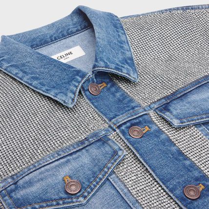 Celine Crystal Trucker Jacket in Zuma Wash Denim Size US L / EU 52-54 / 3 - 3 Thumbnail