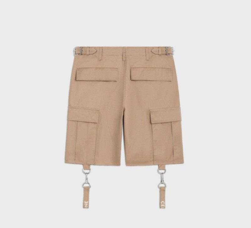 Celine Shorts with Celine Straps in Cotton Beige Size US 32 / EU 48 - 2 Thumbnail