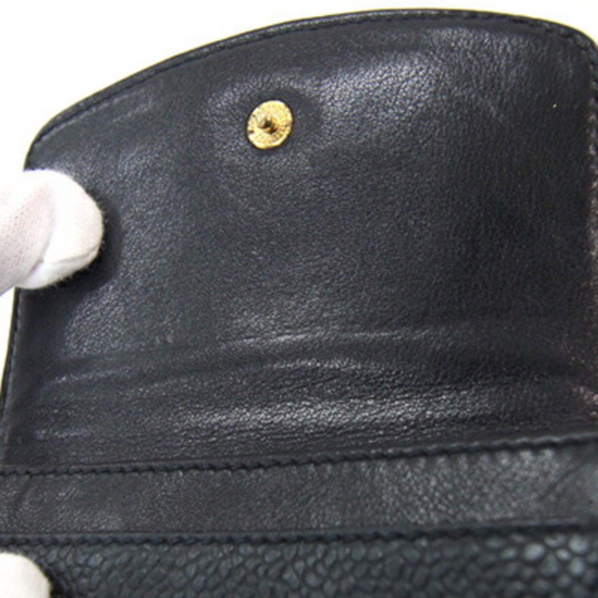 CHANEL ケース coin purse ココマーク キャビアスキン Chanel Coin Case A01430 Black Caviar Skin Mini Wallet Compact