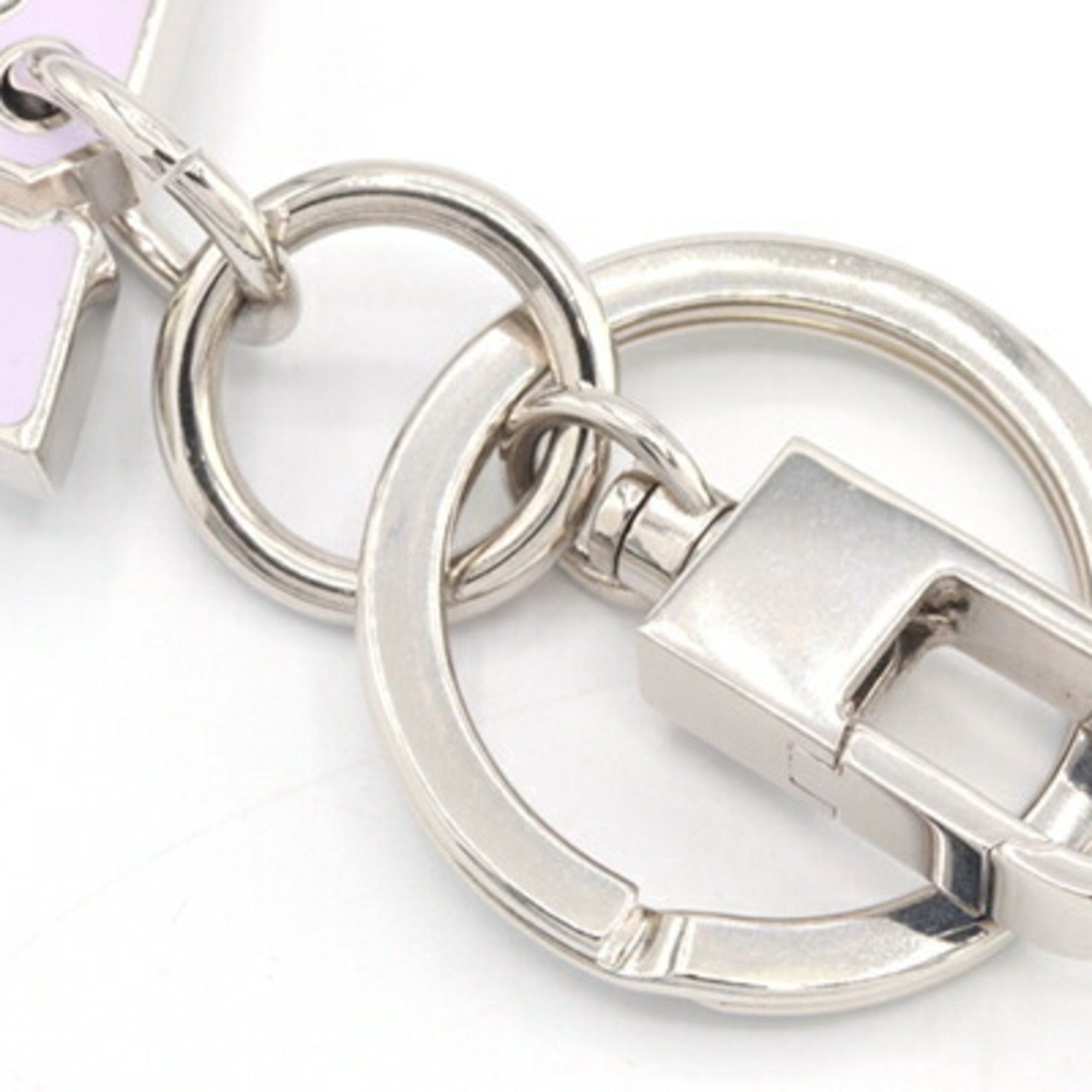 Christian Louboutin Christian Louboutin Keychain Happy Louis 3225169 Silver Light Purple Metal Key Ring CL Bag Charm Men Women Size ONE SIZE - 3 Thumbnail