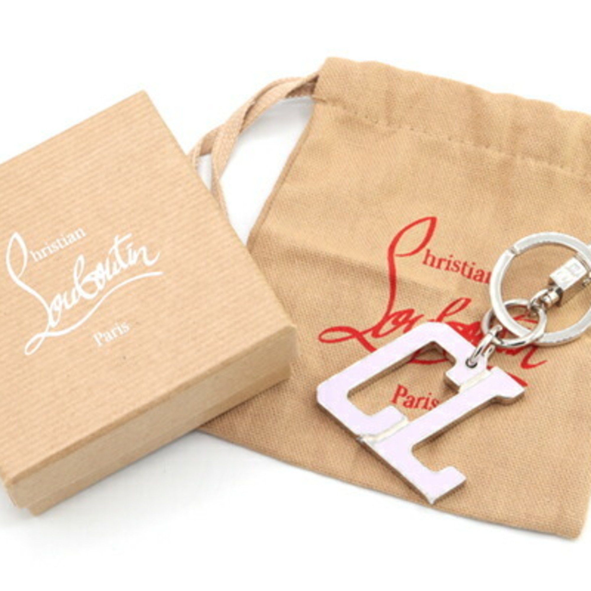Christian Louboutin Christian Louboutin Keychain Happy Louis 3225169 Silver Light Purple Metal Key Ring CL Bag Charm Men Women Size ONE SIZE - 7 Thumbnail