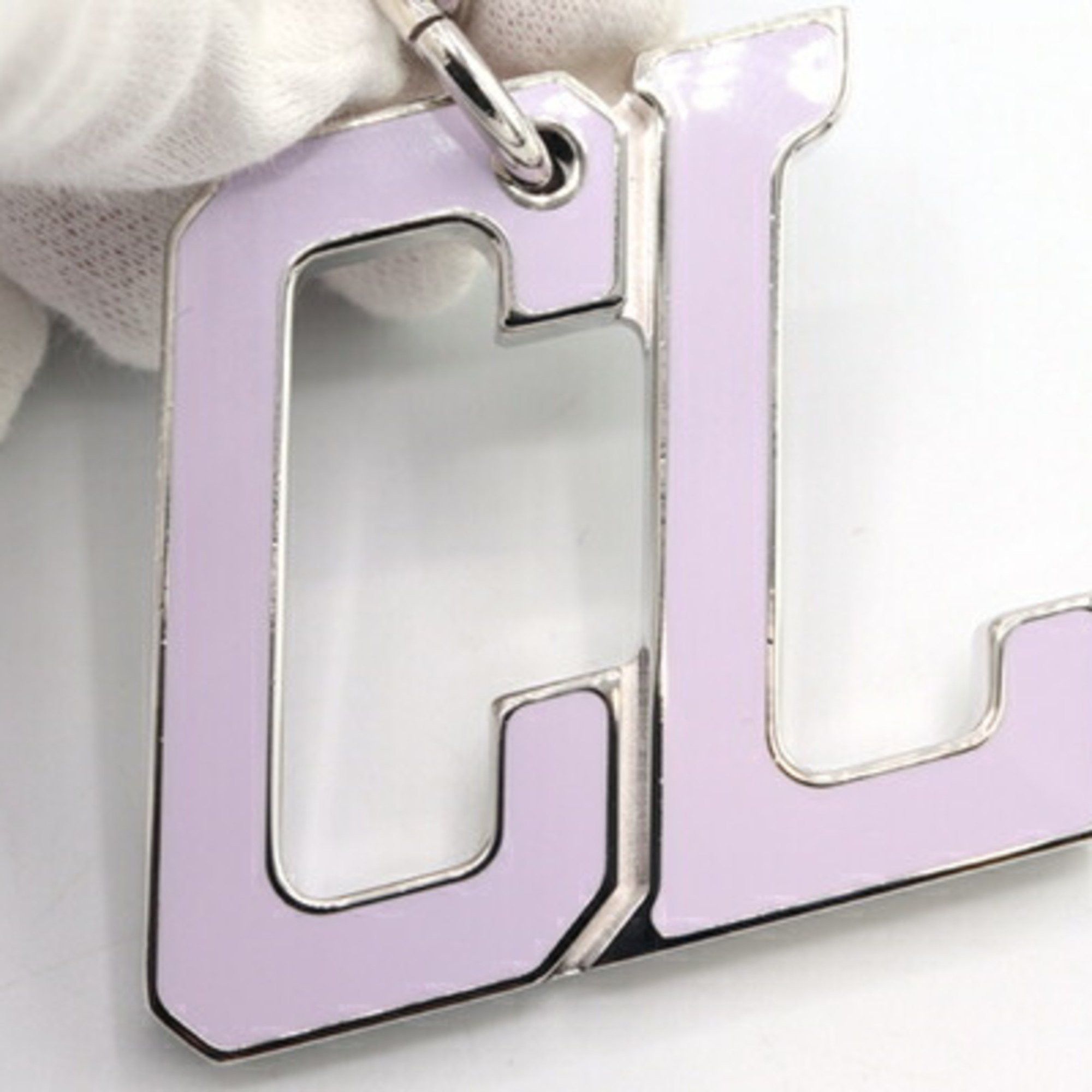 Christian Louboutin Christian Louboutin Keychain Happy Louis 3225169 Silver Light Purple Metal Key Ring CL Bag Charm Men Women Size ONE SIZE - 4 Thumbnail
