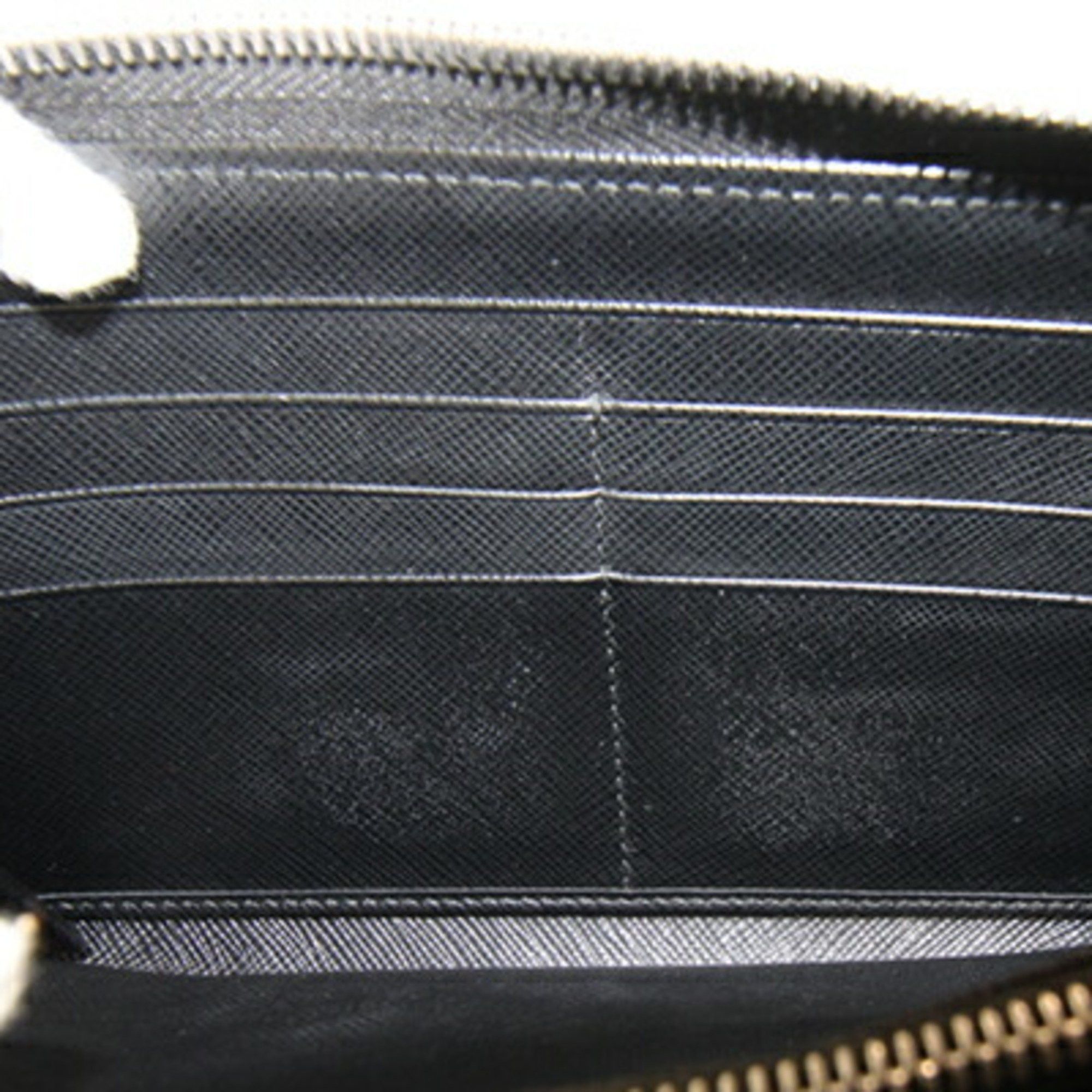 Prada Prada Round Long Wallet 2ML317 Black Leather Zip Men's PRADA Size ONE SIZE - 6 Thumbnail