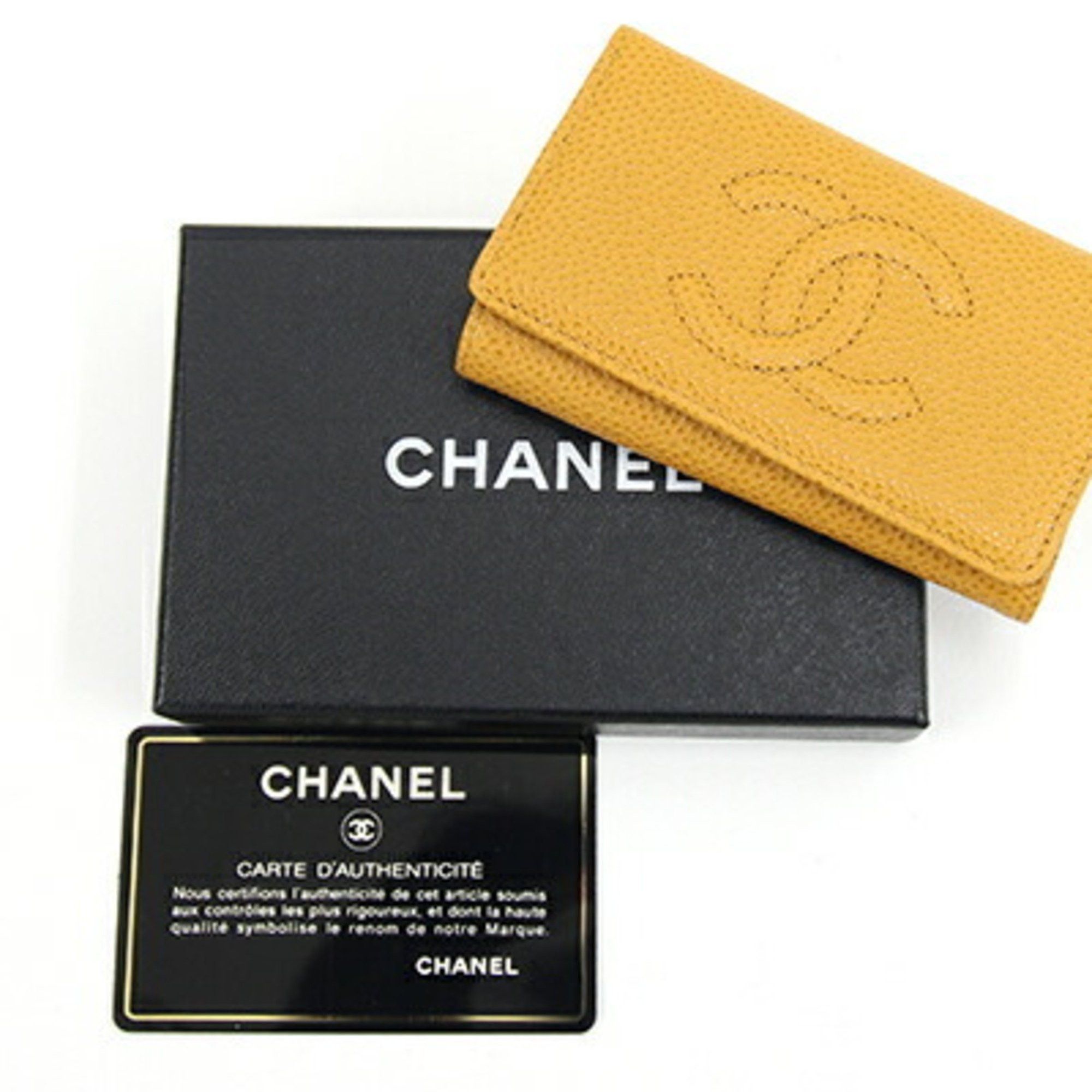 Chanel Chanel 6-ring key case with Coco Mark A13502 Yellow Caviar skin Keys Women's CHANEL Size ONE SIZE - 7 Thumbnail
