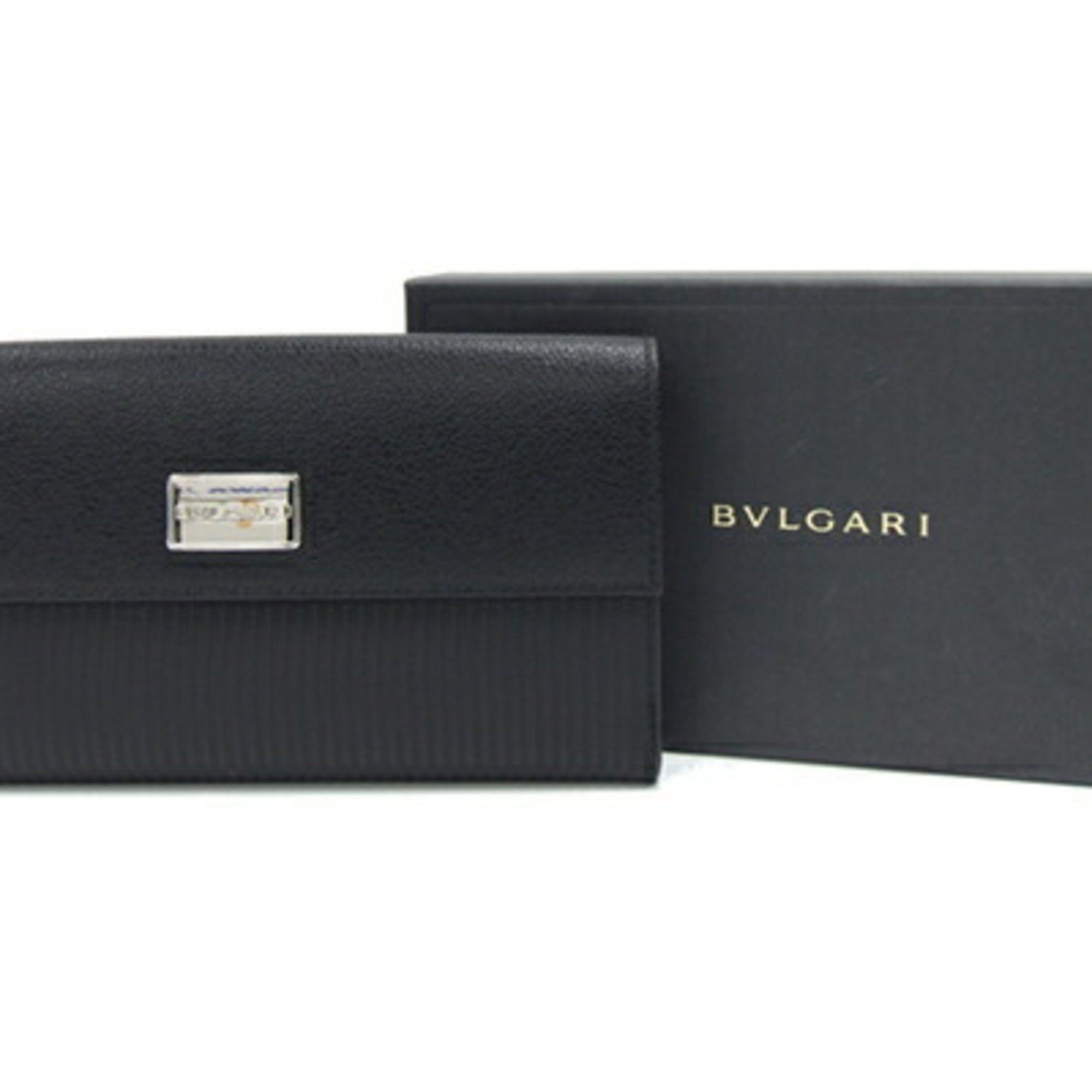 Bvlgari BVLGARI W Long Wallet Millerige 25556 Black Leather Coated Canvas Tri-fold Men's Double Opening Size ONE SIZE - 7 Thumbnail