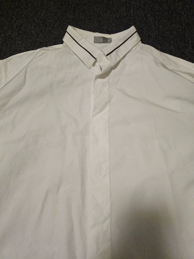 Dior Dior White Shirt with Striped Collar Size US M / EU 48-50 / 2 - 2 Thumbnail
