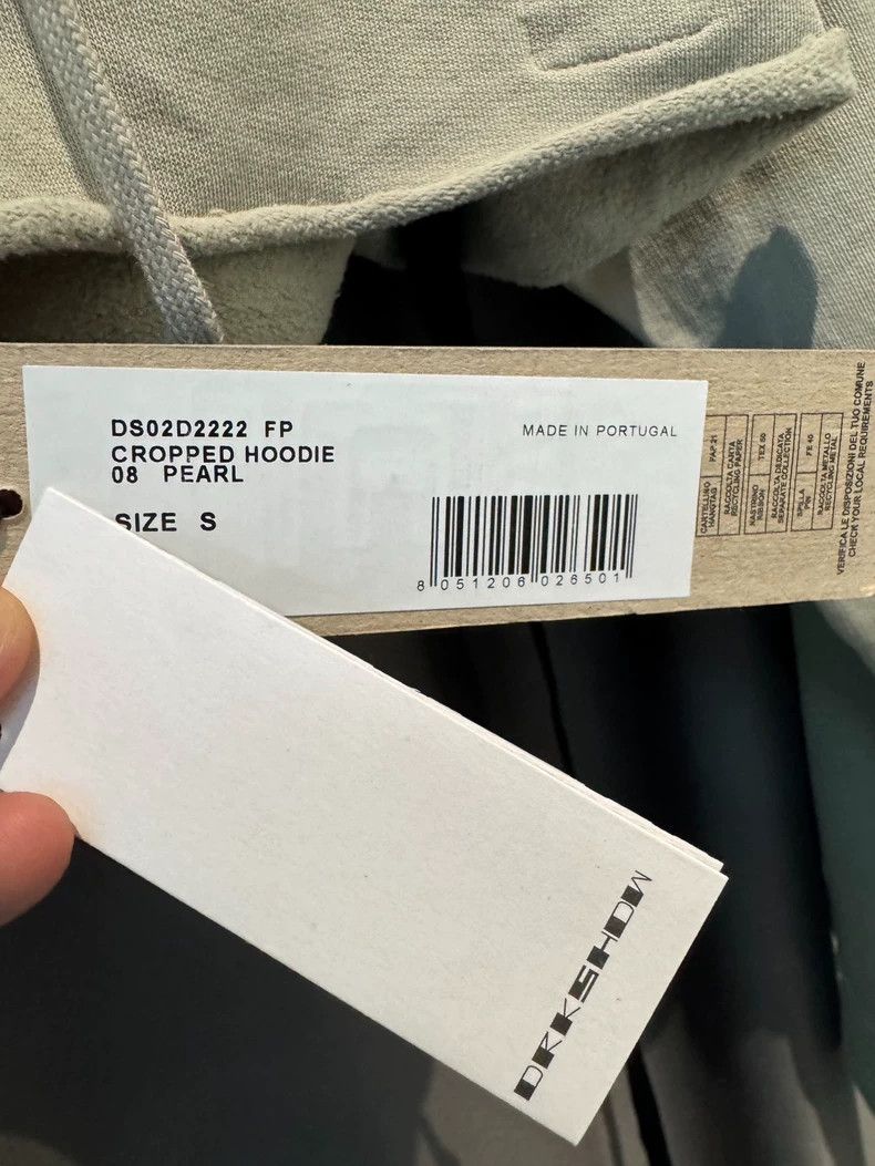 Rick Owens Rick Owens Drkshdw Gray Cropped Hoodie Size US S / EU 44-46 / 1 - 3 Thumbnail