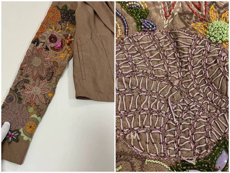 Dries Van Noten Embroidered Silk Linen Jacket by Dries Van Noten Size US S / EU 44-46 / 1 - 7 Thumbnail