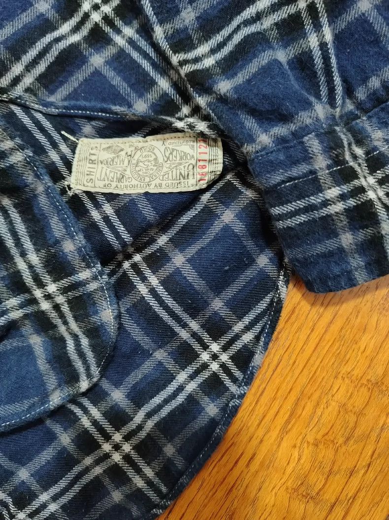 Freewheelers Navy Grey Wool Shirt Size US M / EU 48-50 / 2 - 4 Thumbnail