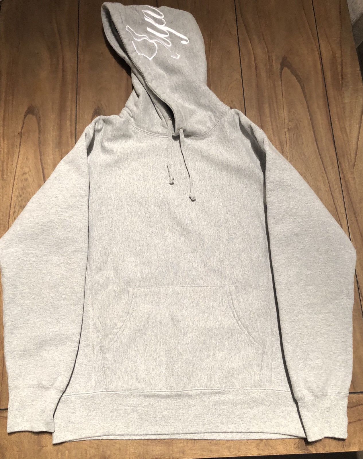 Supreme Supreme Classic Script Hooded Sweatshirt Heather Grey FW15 