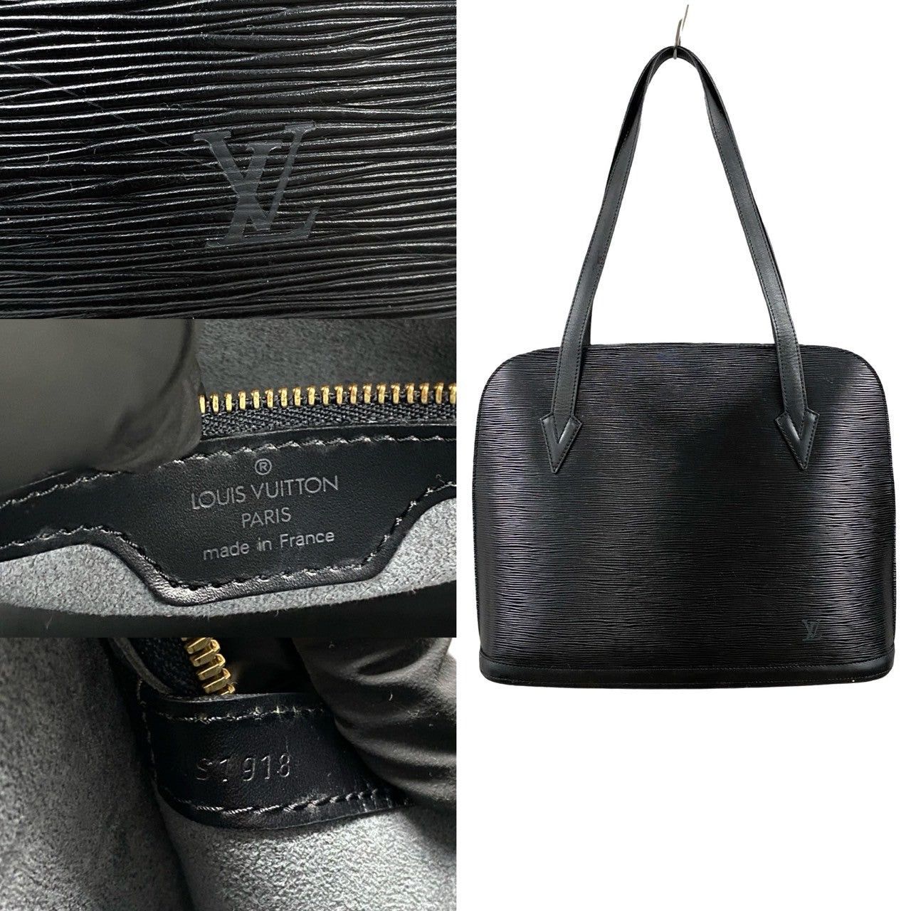 Louis Vuitton Louis Vuitton Tote Bag Black Leather Size ONE SIZE - 3 Thumbnail