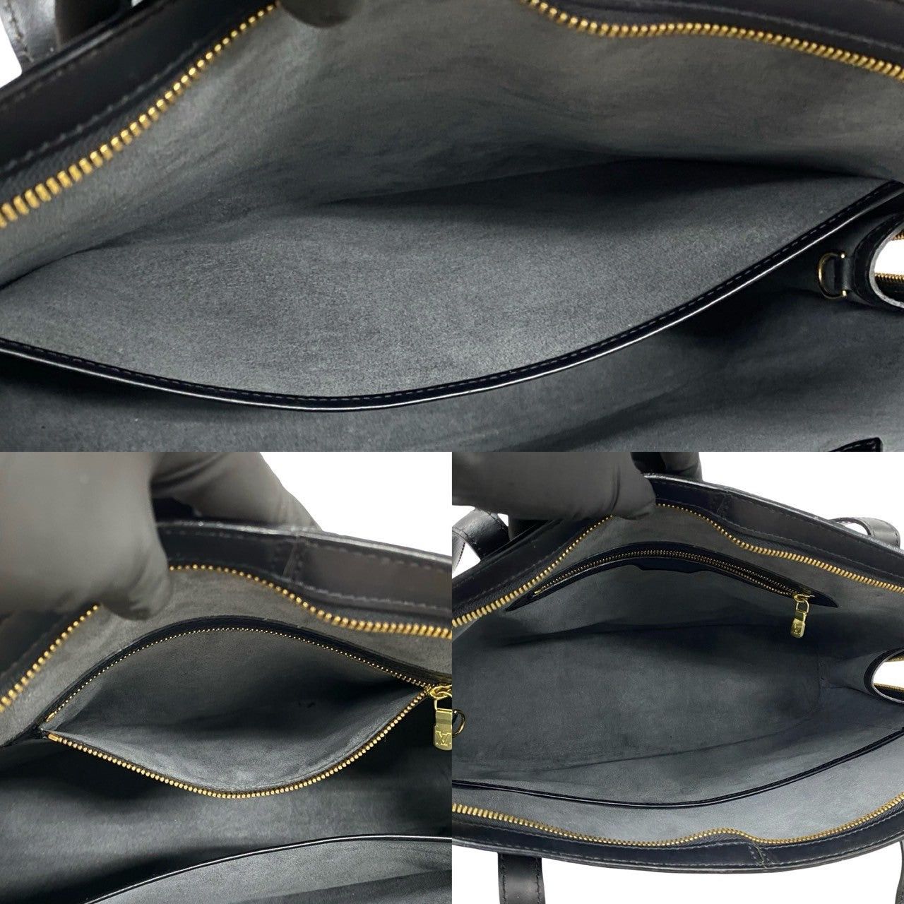 Louis Vuitton Louis Vuitton Tote Bag Black Leather Size ONE SIZE - 8 Thumbnail