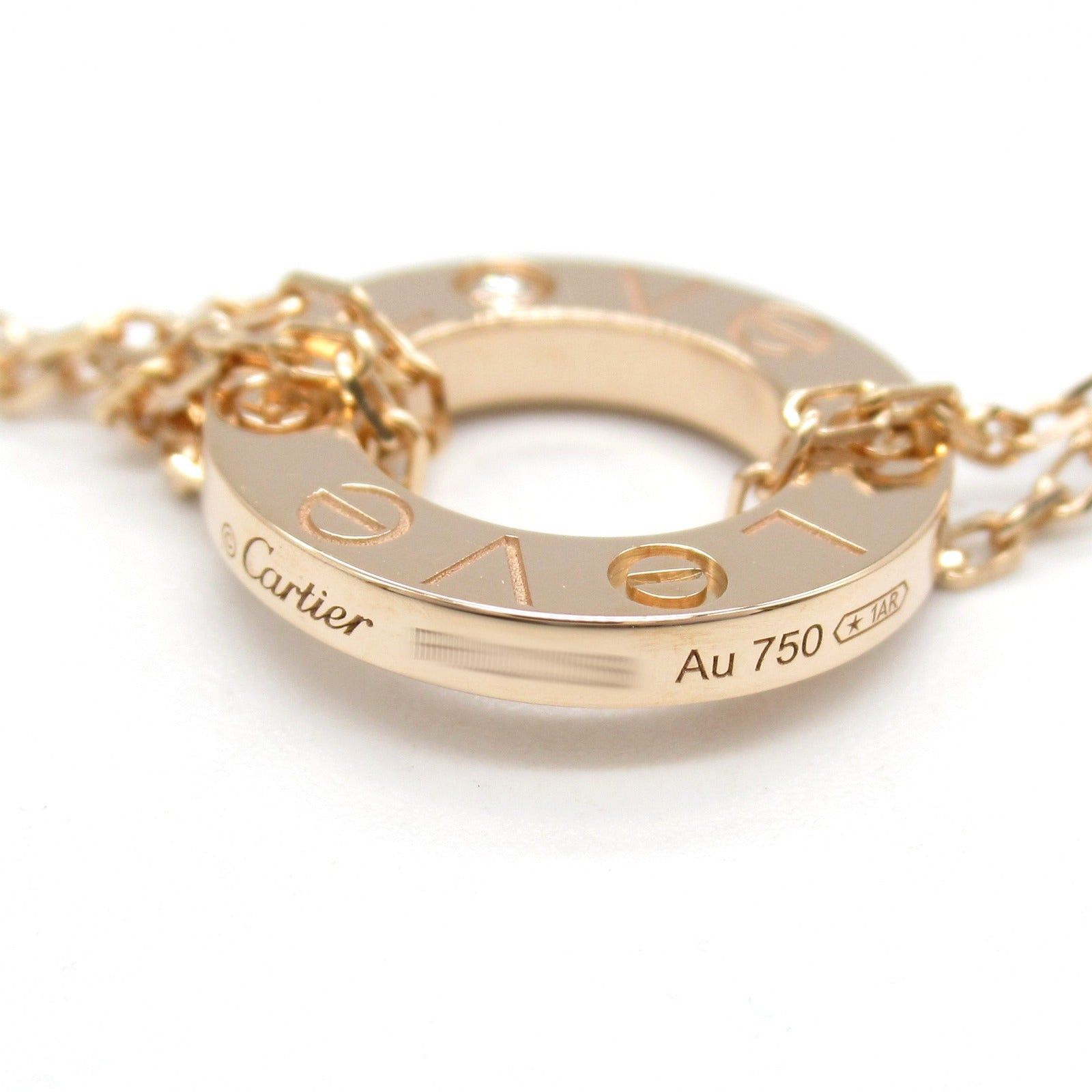 Cartier Cartier Love Circle 2P Diamond Bracelet K18Pg (Pink Gold) Clear Size ONE SIZE - 4 Thumbnail