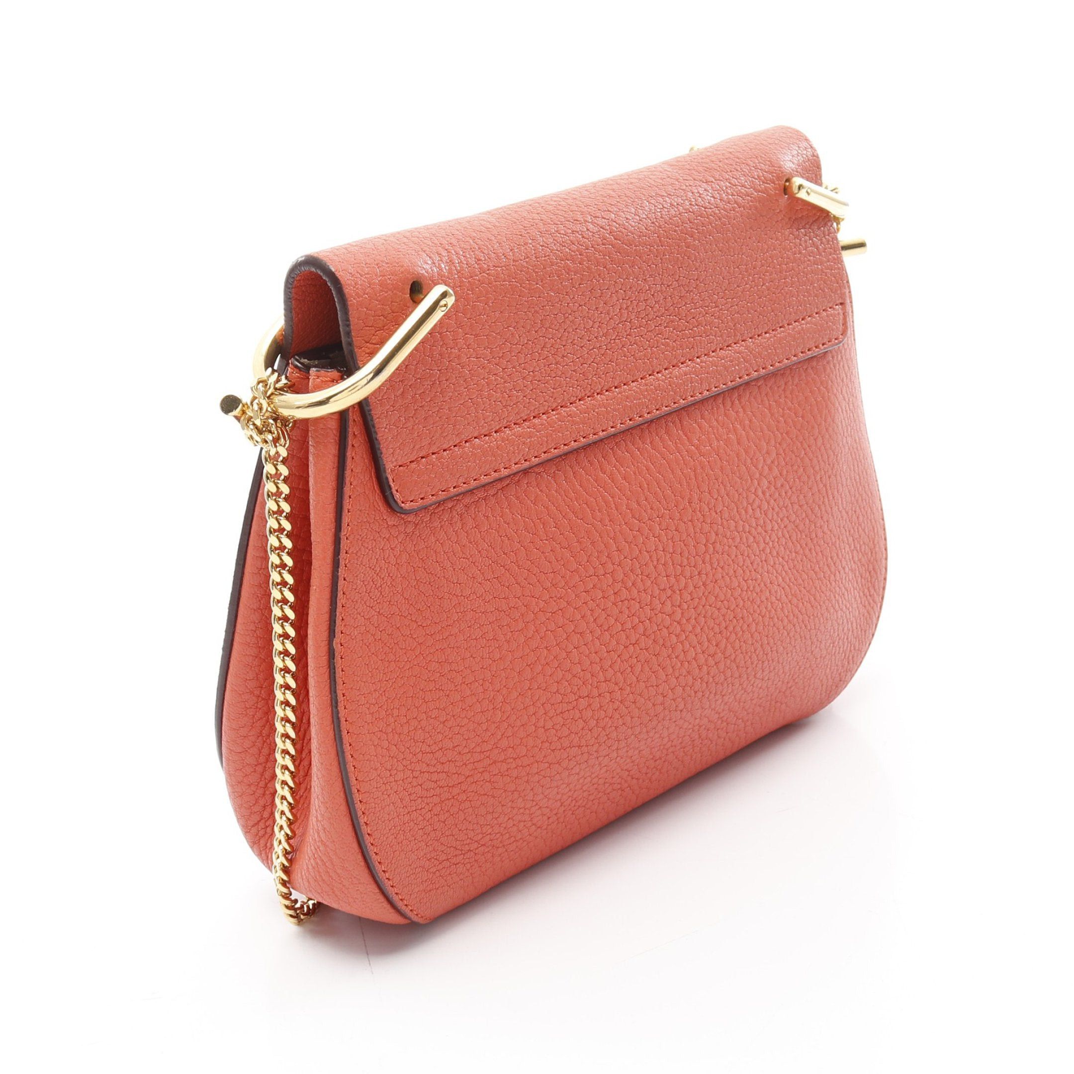 Chloe Chloe Drew Chain Shoulder Bag Leather Coral Pink Size ONE SIZE - 2 Thumbnail