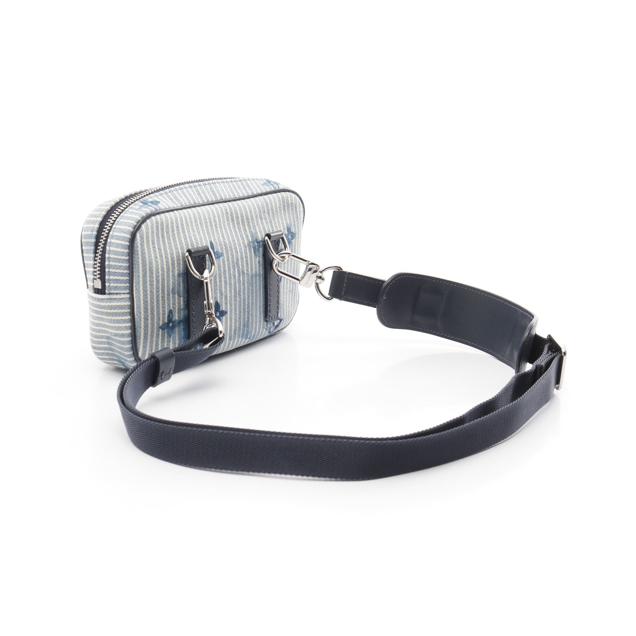 Louis Vuitton Louis Vuitton Outdoors Pochette Hickory Stripe Watercolor Summer Collection Body Bag Canvas Leather Light Blue Navy Size ONE SIZE - 2 Thumbnail