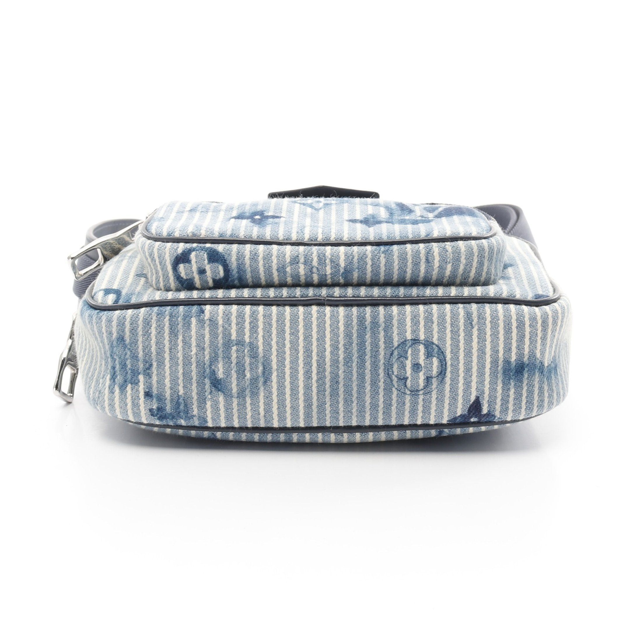 Louis Vuitton Louis Vuitton Outdoors Pochette Hickory Stripe Watercolor Summer Collection Body Bag Canvas Leather Light Blue Navy Size ONE SIZE - 11 Thumbnail