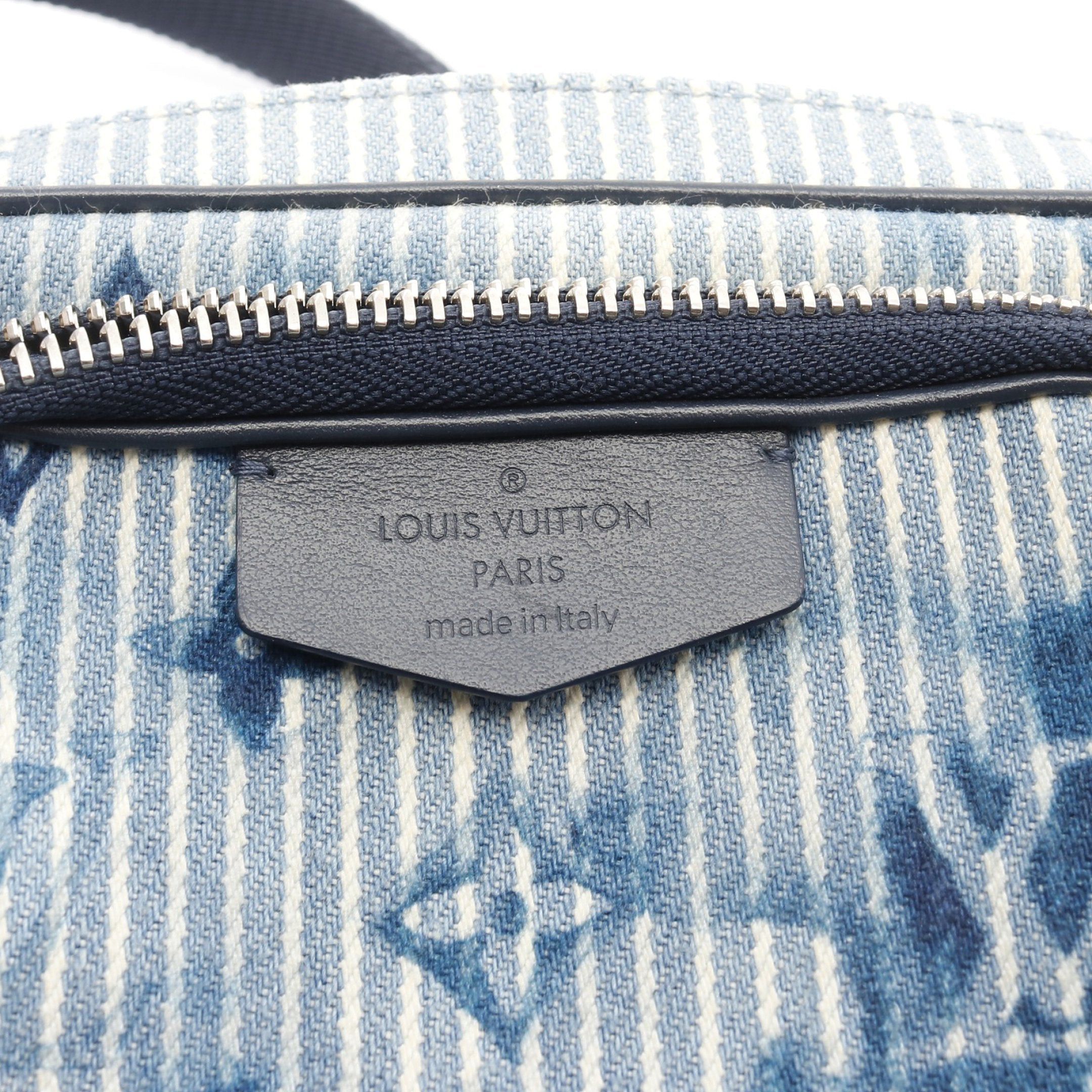 Louis Vuitton Louis Vuitton Outdoors Pochette Hickory Stripe Watercolor Summer Collection Body Bag Canvas Leather Light Blue Navy Size ONE SIZE - 4 Thumbnail