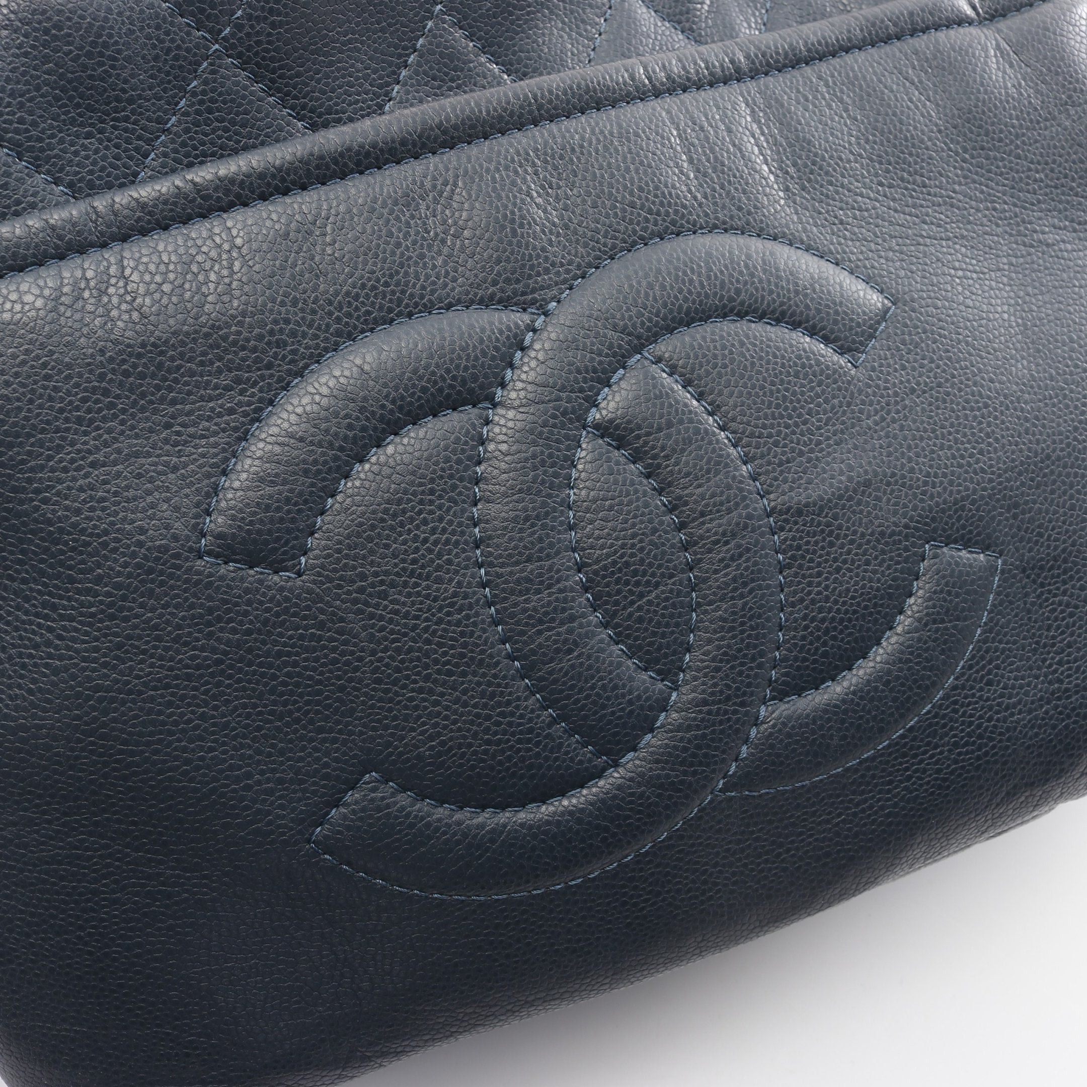 Chanel Chanel Matelasse Coco Mark Chain Shoulder Bag Tote Caviar Skin Navy Silver Hardware Size ONE SIZE - 11 Thumbnail