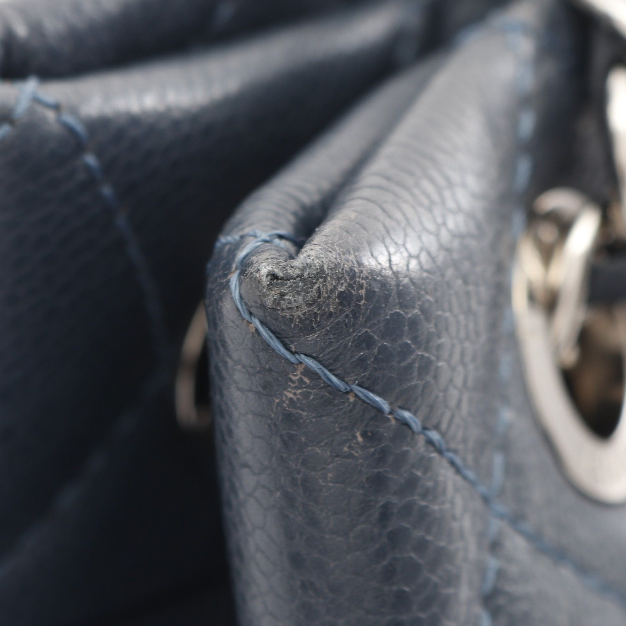 Chanel Chanel Matelasse Coco Mark Chain Shoulder Bag Tote Caviar Skin Navy Silver Hardware Size ONE SIZE - 10 Thumbnail