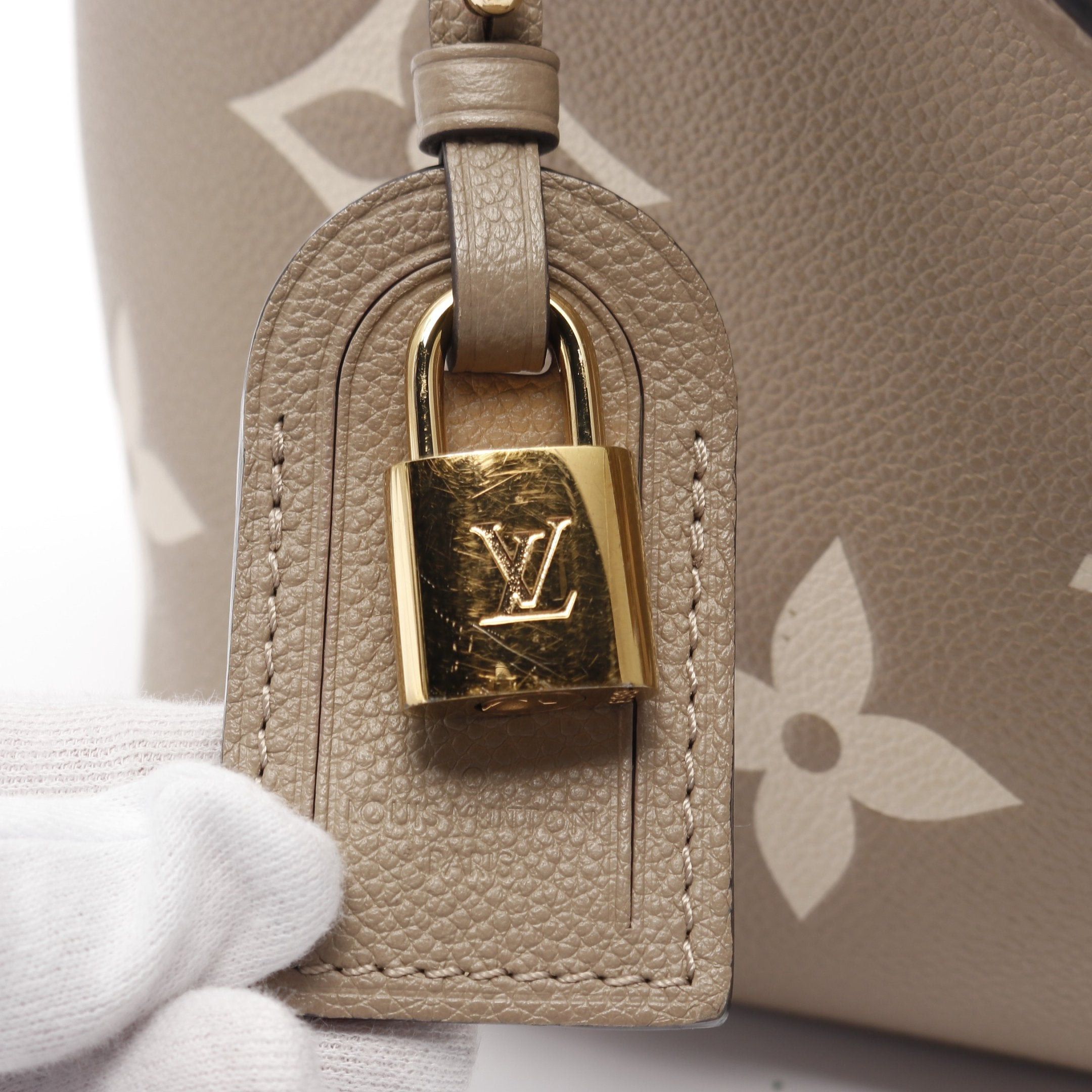 Louis Vuitton Louis Vuitton Petit Pare Pm Monogram Empreinte Tourterelle Claim Handbag Leather Gray Beige Size ONE SIZE - 5 Thumbnail