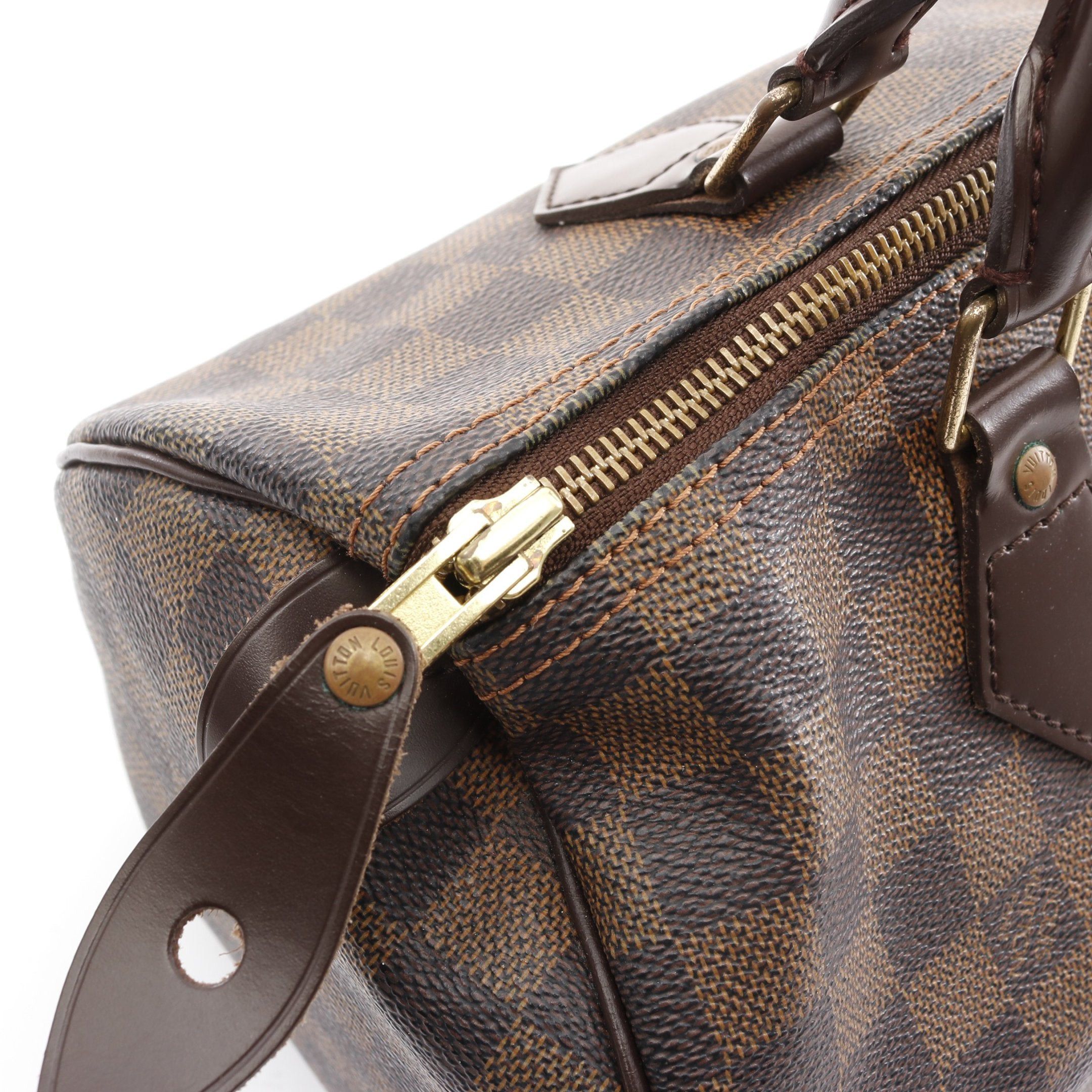 Louis Vuitton Louis Vuitton Speedy 30 Damier Ebene Handbag Leather Brown Size ONE SIZE - 12 Thumbnail