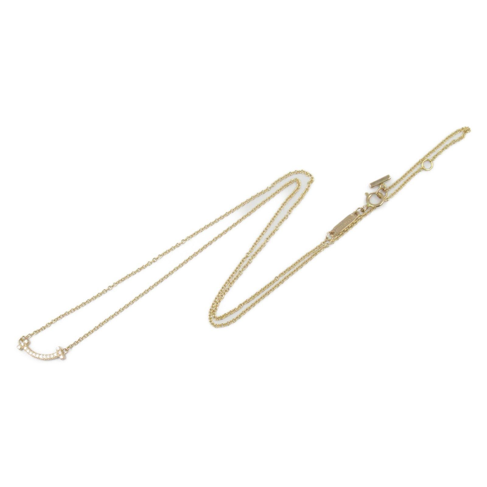Tiffany & Co. Tiffany Co T Smile Mini Necklace Diamond K18Pg (Pink Gold) Clear Size ONE SIZE - 3 Thumbnail