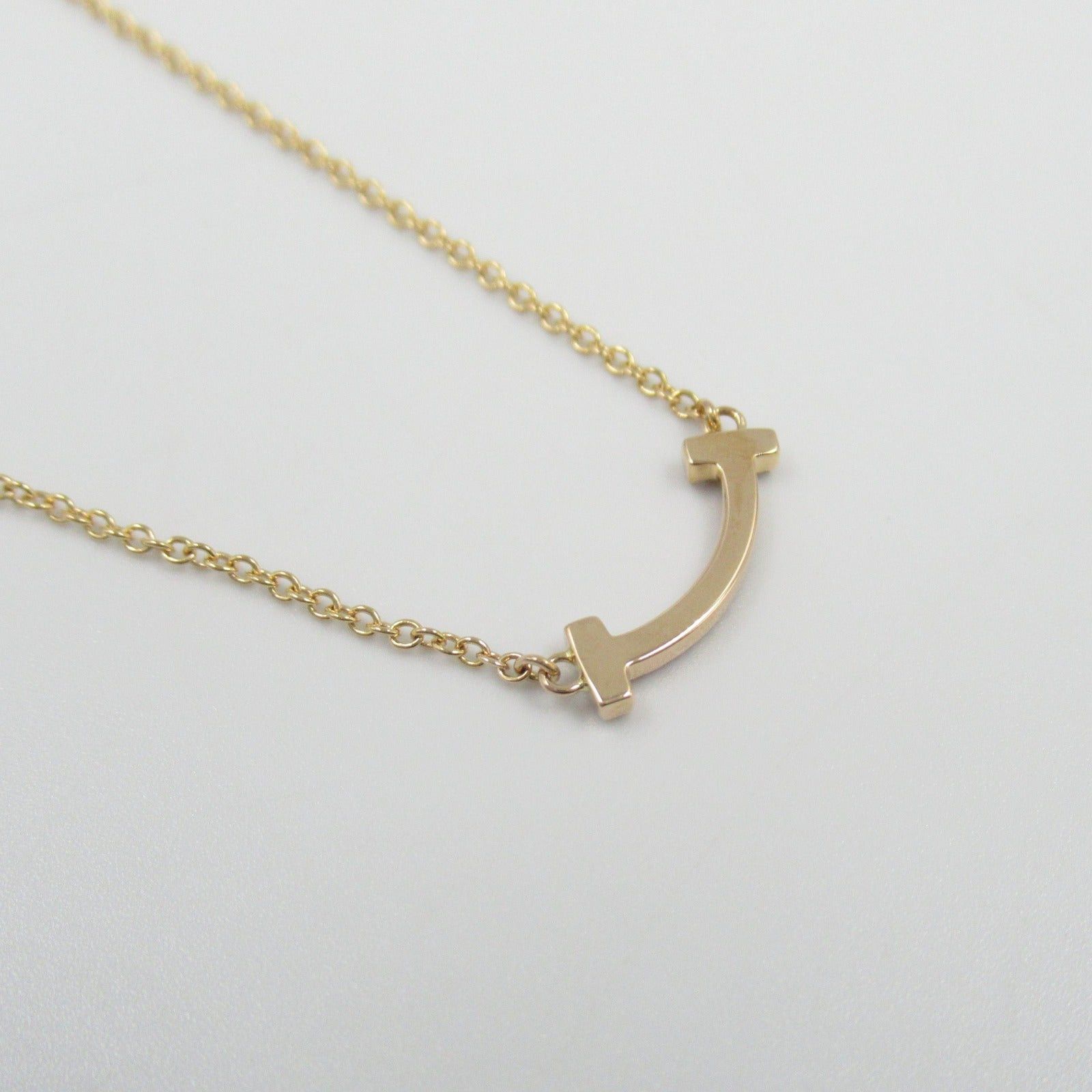 Tiffany & Co. Tiffany Co T Smile Mini Necklace Diamond K18Pg (Pink Gold) Clear Size ONE SIZE - 7 Thumbnail