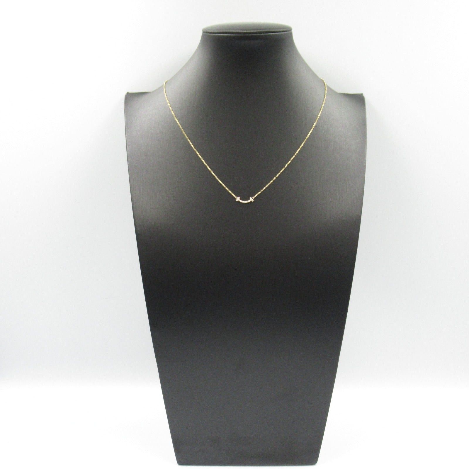 Tiffany & Co. Tiffany Co T Smile Mini Necklace Diamond K18Pg (Pink Gold) Clear Size ONE SIZE - 8 Thumbnail