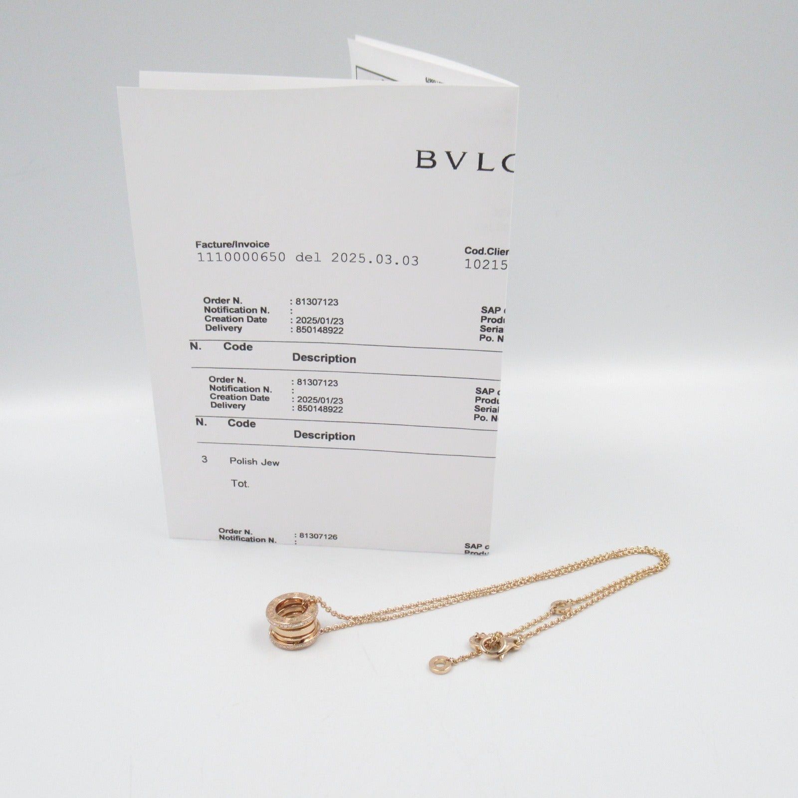 Bvlgari Bvlgari B Zero One Necklace Pave Diamond K18Pg (Pink Gold) Clear Size ONE SIZE - 7 Thumbnail