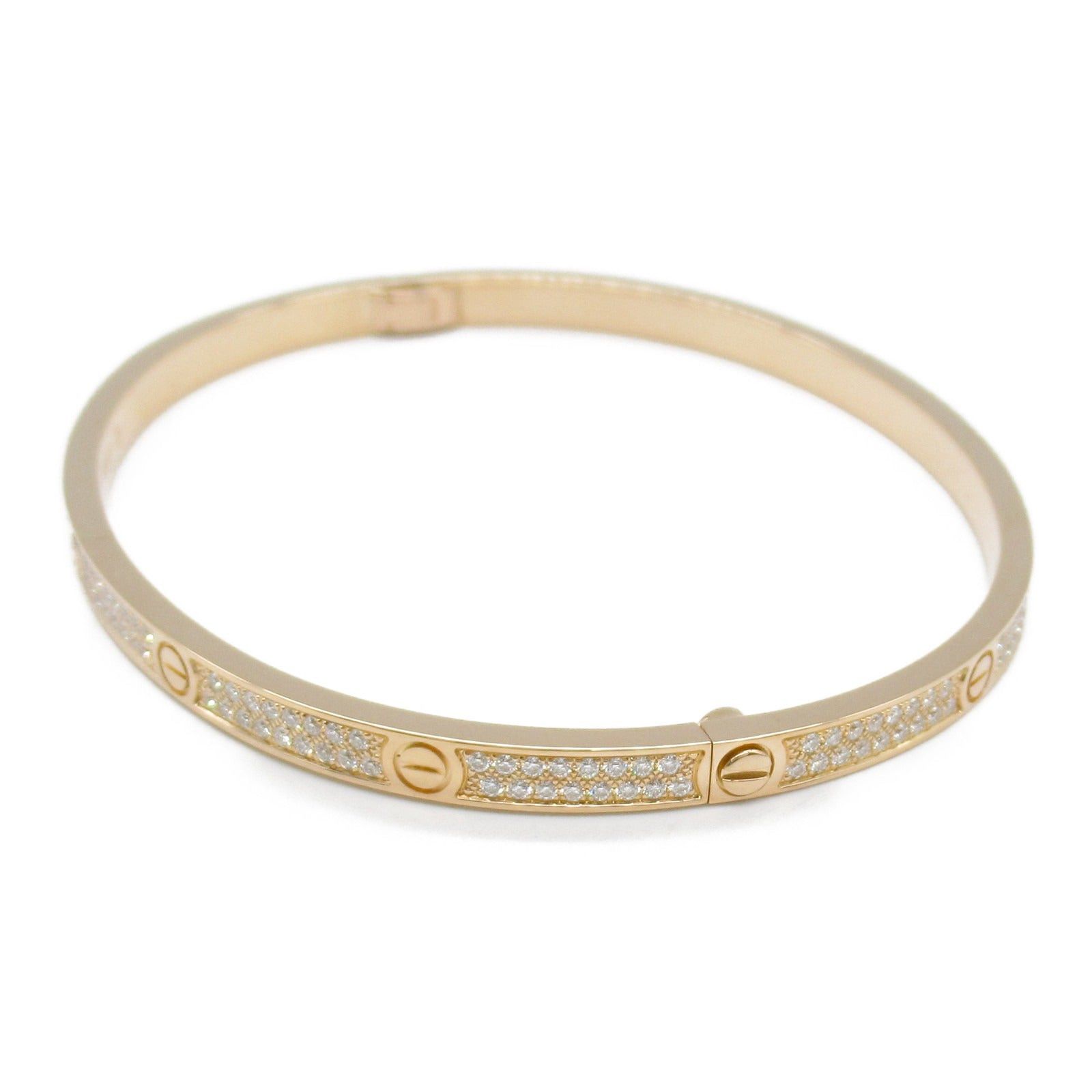 Cartier Cartier Love Breath Pave Diamond Sm Bracelet K18Pg (Pink Gold) Clear Size ONE SIZE - 3 Thumbnail