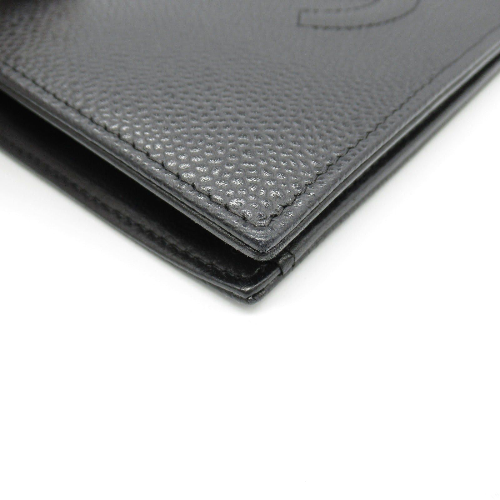 Chanel Chanel Coco Mark Zip Long Wallet Bi-Fold Caviar Skin (Grained Calf) Black Gold Hardware Size ONE SIZE - 11 Thumbnail