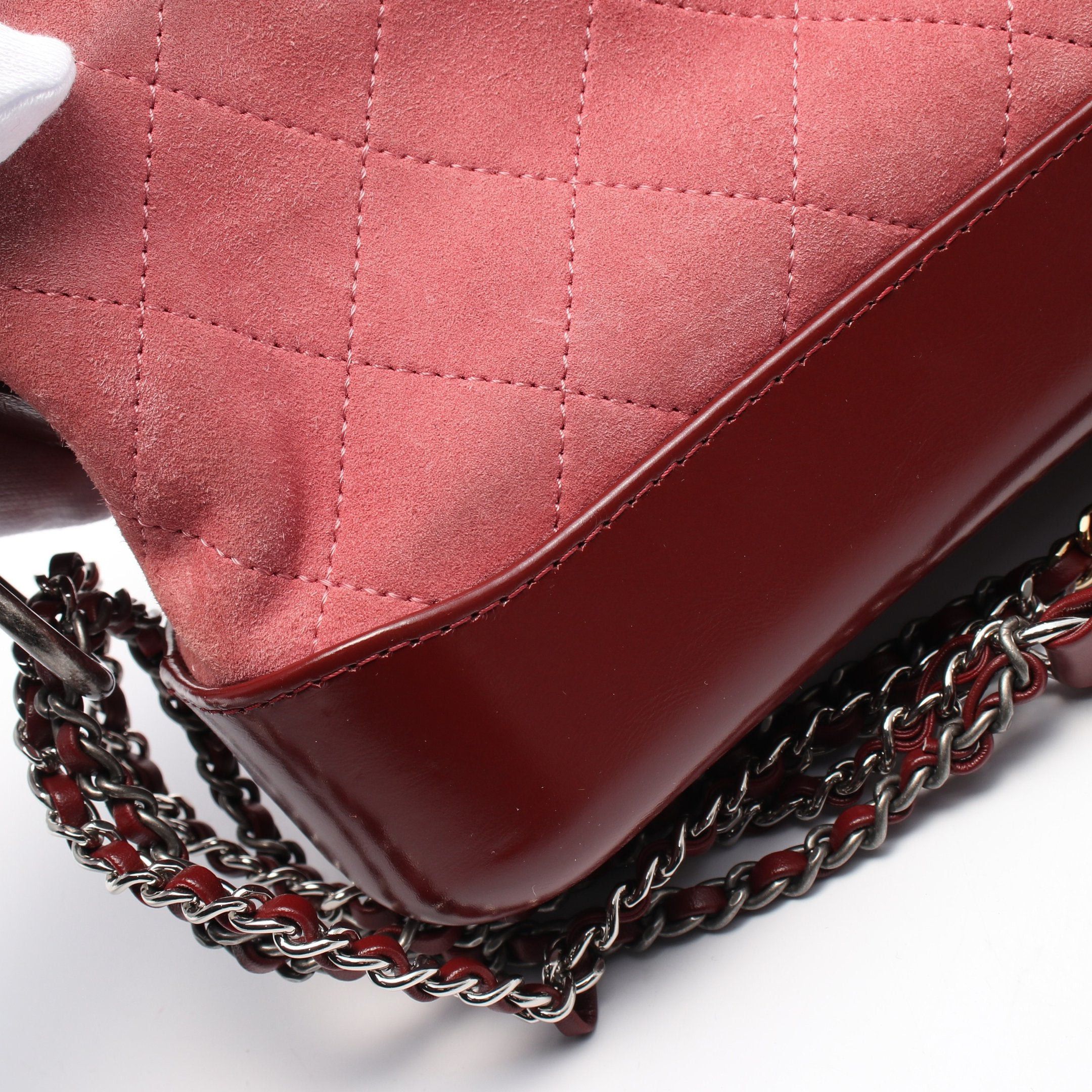Chanel Chanel Gabriel De Chanel Small Hobo Chain Shoulder Bag Suede Leather Pink Burgundy Combination Metal Fittings Size ONE SIZE - 9 Thumbnail